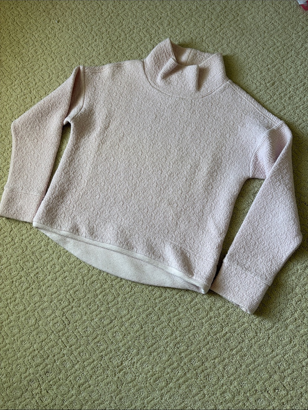 CALIA by Carrie Underwood Light Pink Textured Turtleneck Sweater, size S